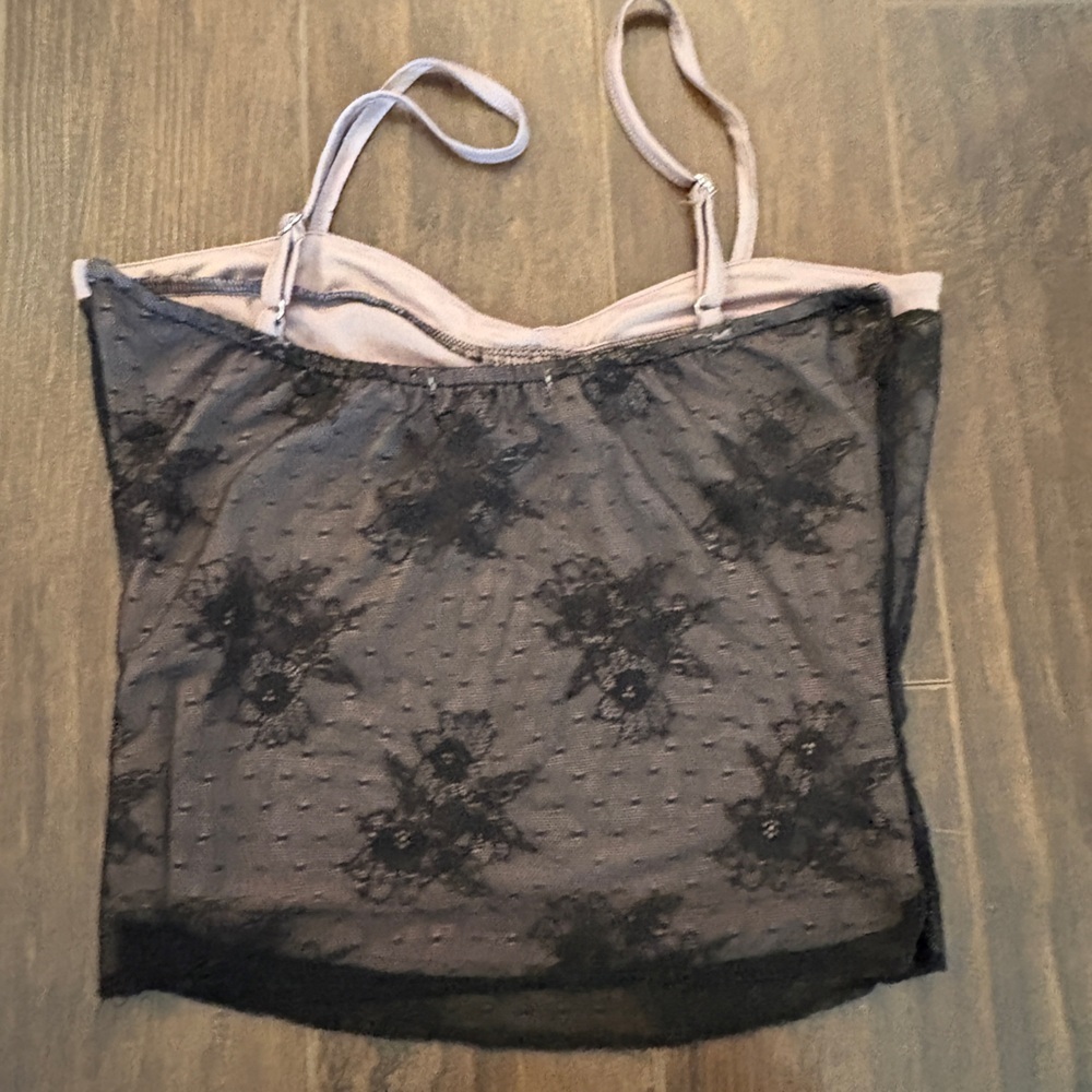 Hesperios Mauve Lace Tank Top Small - Picture 8 of 9
